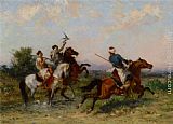 Georges Washington Canvas Paintings - La Chasse au Faucon